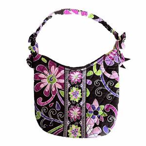 Vera Bradley Purple Punch Over The Shoulder Purse Small Retired Fall 2009 Zip